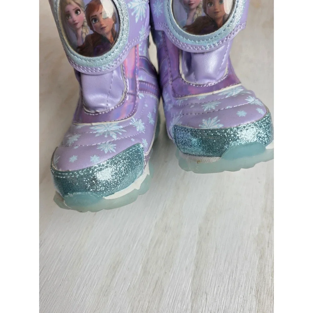Disney Frozen 2 Elsa Anna Purple Iridescent Winter Boots Kids Size 7 FZA18X0006B